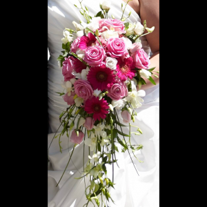 Pink Rose & Gerbera Bridal Shower Bouquet – Price on Request